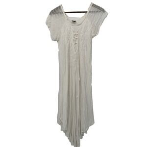 Fashion Force White Sheer Fairy Milkmaid Festival Embroidered Renaissance